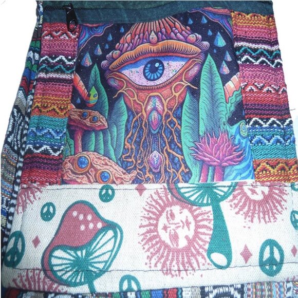 PSYCHEDELIC EYE MINI MUSHROOM 3 POCKET SHOULDER BAG - Picture 2 of 5